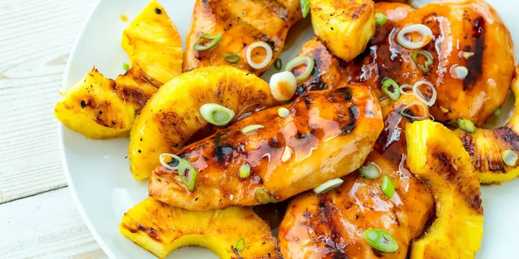 Лучший рецепт курицы с ананасом на гриле