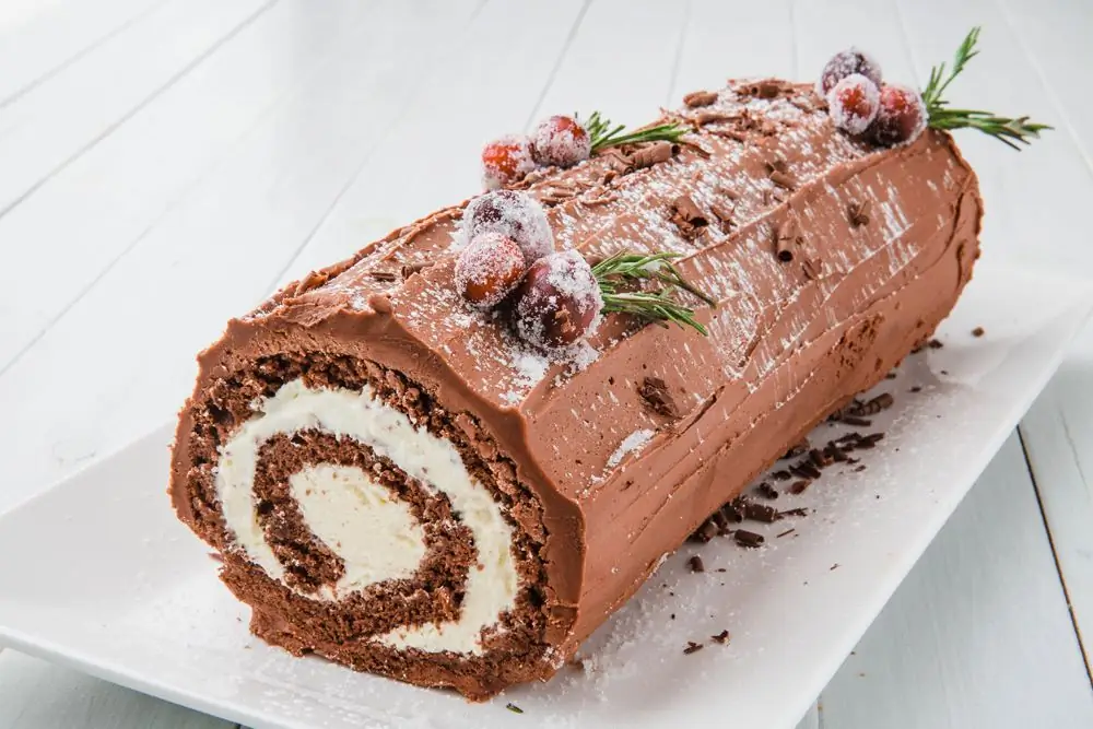 Лучший рецепт Bûche de Noël - Как приготовить рождественский торт из полена на Рождество