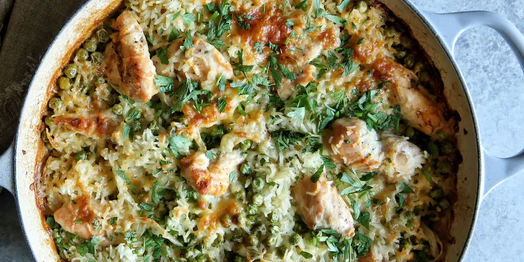 Лучший рецепт запеченной курицы с рисом и сыром