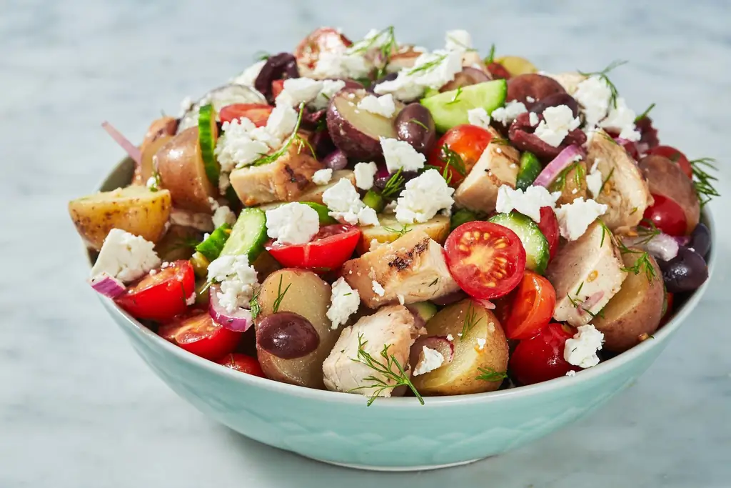 Греческий куриный картофельный салат