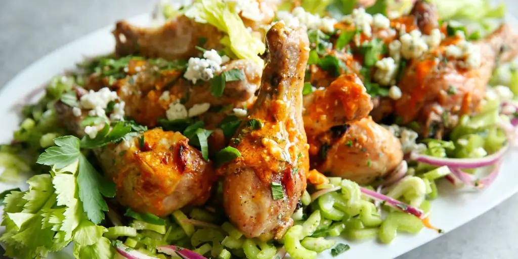 Лучший рецепт куриных ножек из буйволиного мяса с салатом из сельдерея