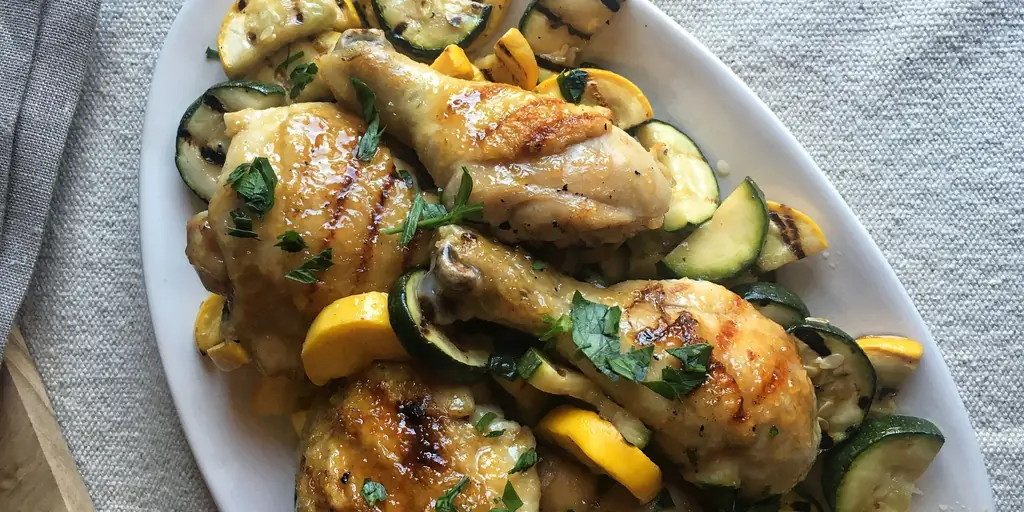 Лучший рецепт жареной курицы с цукини в цитрусовой глазури