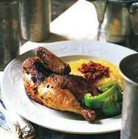 Жареные куры по-корнуоллски с песто из вяленых помидоров - Куриные рецепты - Итальянские рецепты