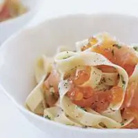 Паста с икрой лосося - Рецепты икры лосося - Рецепты копченого лосося