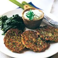 Овсяные лепешки и шпинат с соусом из хрена - Рецепты овсяных хлопьев - Рецепты овощей и круп - Рецепты овощных овсяных котлет