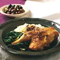 Жареные куры по-корнуоллски с рисом и сицилийским маслом - Рецепты с оливковым анчоусом и апельсиновым маслом - Рецепты с курицей