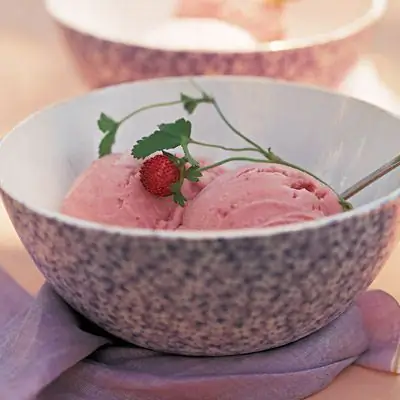 Рецепт мороженого с ревенем и клубникой