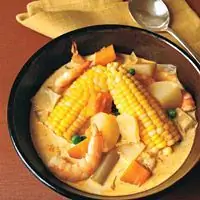 Перуанская похлебка с креветками и кукурузой - Рецепты овощных супов с морепродуктами - Рецепты супа с креветками и кукурузой