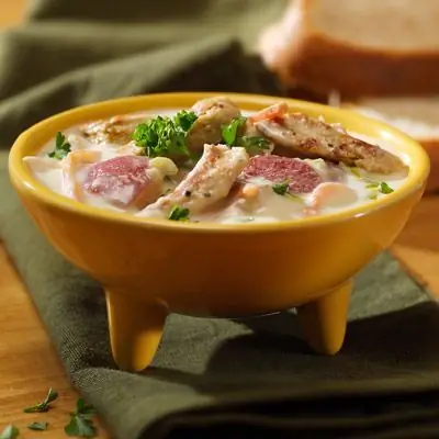 Рецепт вегетарианского супа из свежего лука-порея и куриного картофеля