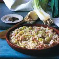 Ризотто с копченой индейкой, луком-пореем и маскарпоне - Рецепты с рисом - Итальянские рецепты