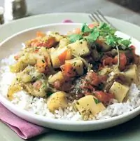 Карри из баклажанов и картофеля - Индийские рецепты - Рецепты овощного карри