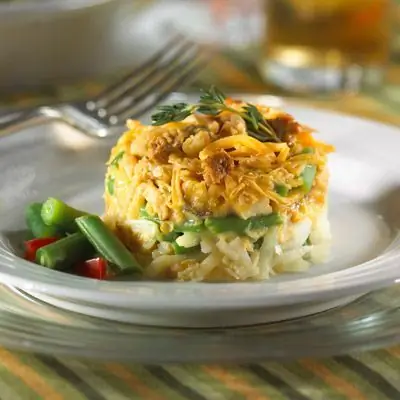 Рецепт картофельного пирога с сыром и зеленой фасолью