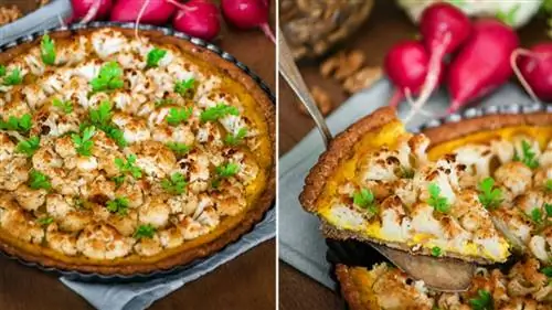 Пирог из цветной капусты с орехами и лимонным кремом