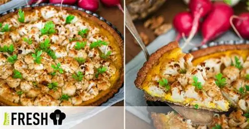 Пирог из цветной капусты с орехами и лимонным кремом