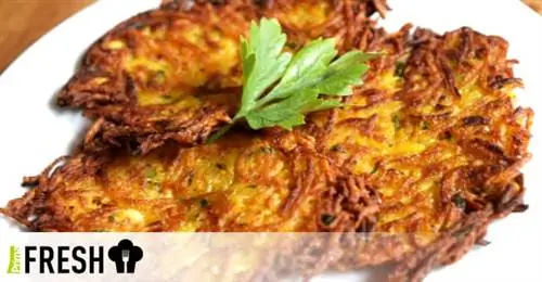 Рецепт хрустящих картофельных оладий с овощами