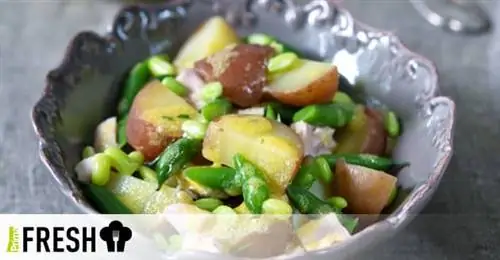 Французский картофельный салат с курицей