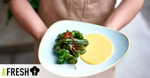 Перец Padron с соусом из чоризо и чеддера по рецепту Марека Шады