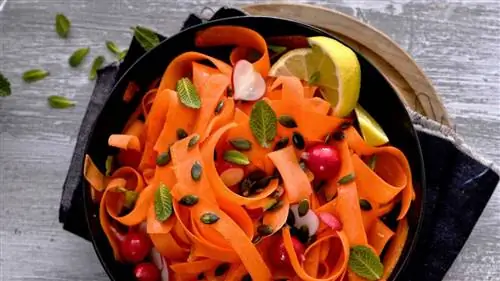 Морковный салат с редисом и восточной ноткой