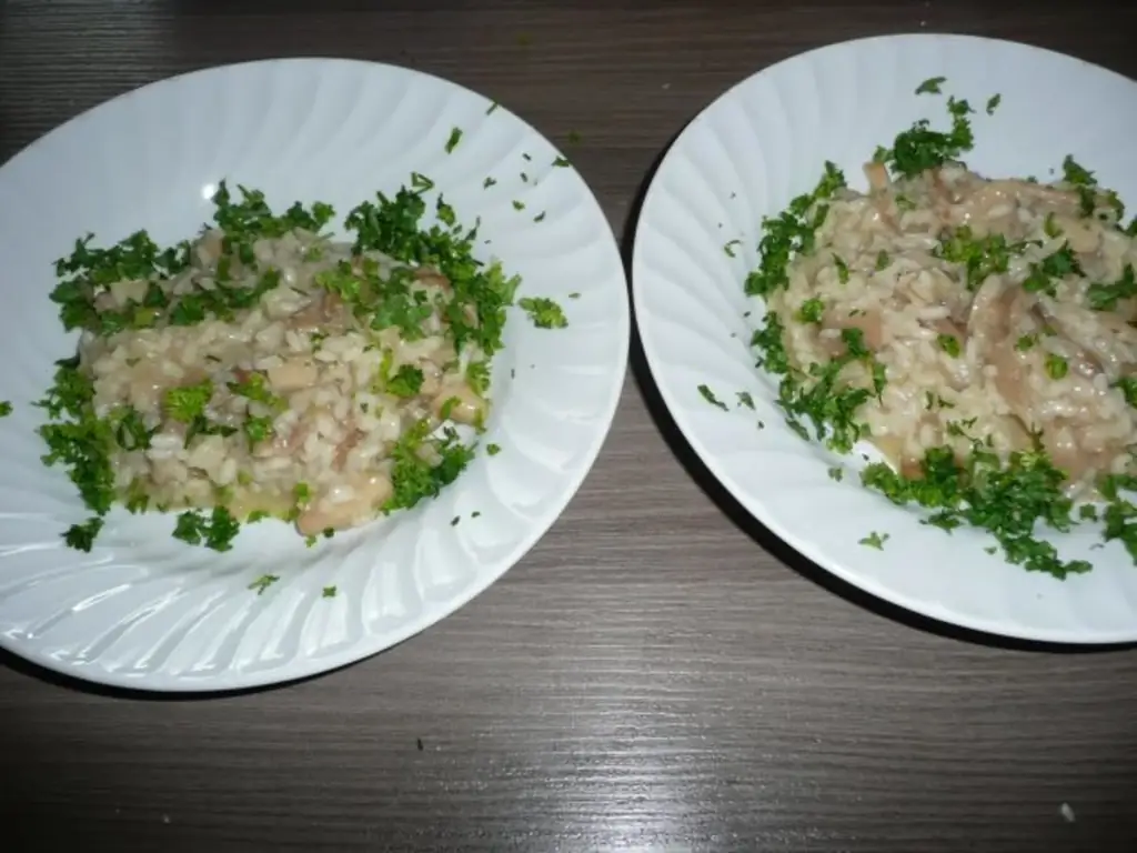 Ризотто со свежими вешенками