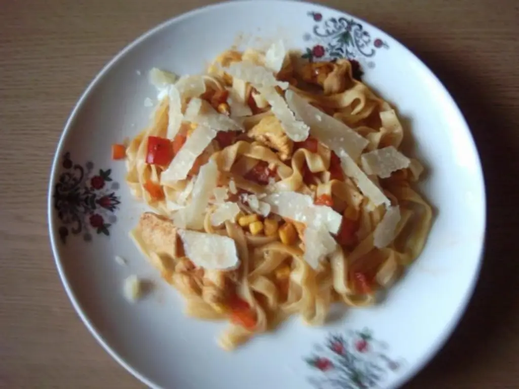 Паста тальятелле с курицей