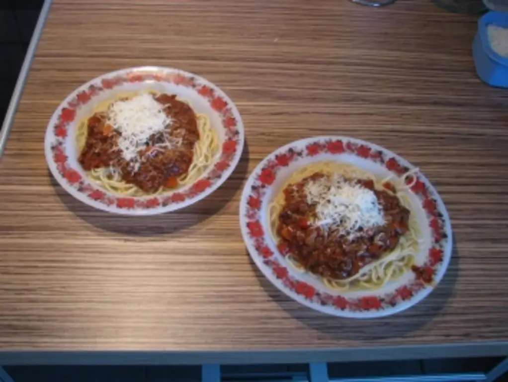 "ПАСТА" Спагетти с соусом из мясного фарша и пармезаном