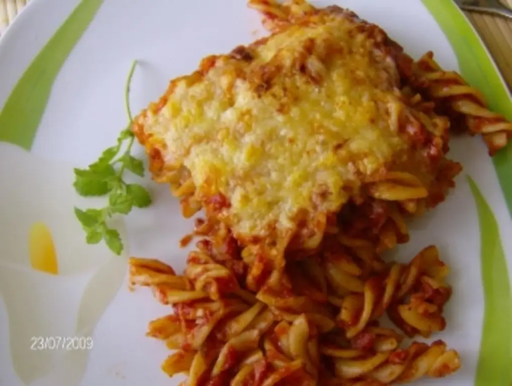 Запеканка из макарон с ветчиной