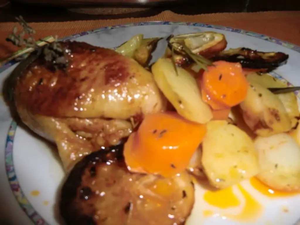 Цыпленок с лимоном, запеченный в духовке