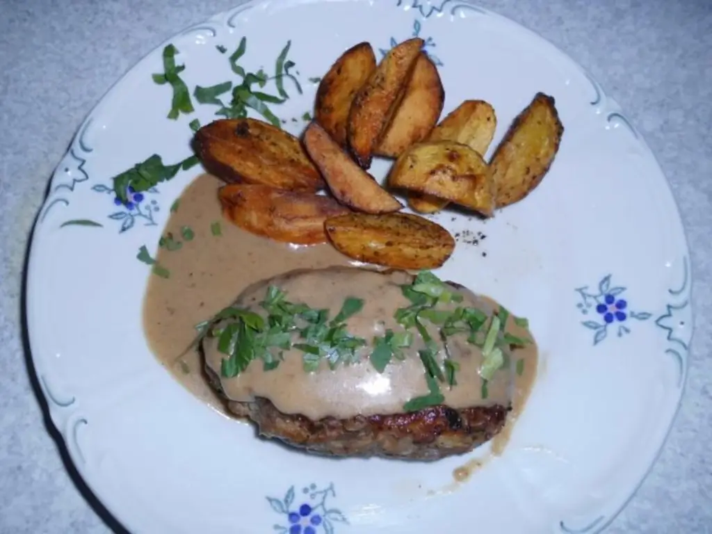 Мясо: Фарш со сливочным соусом