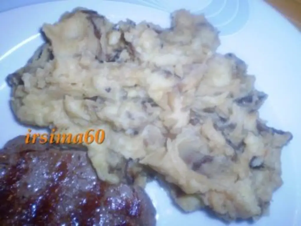 Пюре из картофеля с белыми грибами