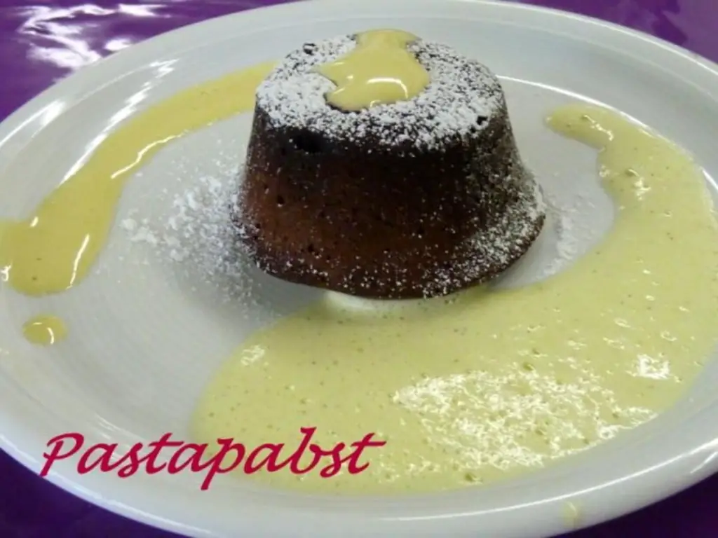 Fondant au chocolat с zabaglione