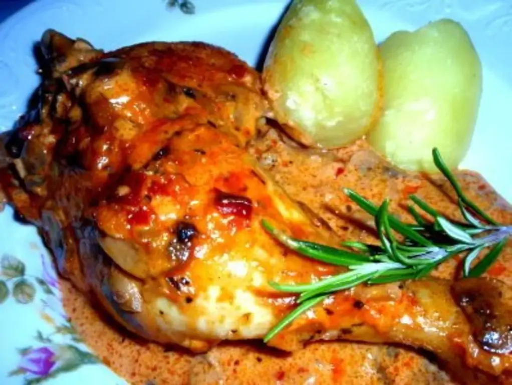 Мясо: Куриные голени в грибах