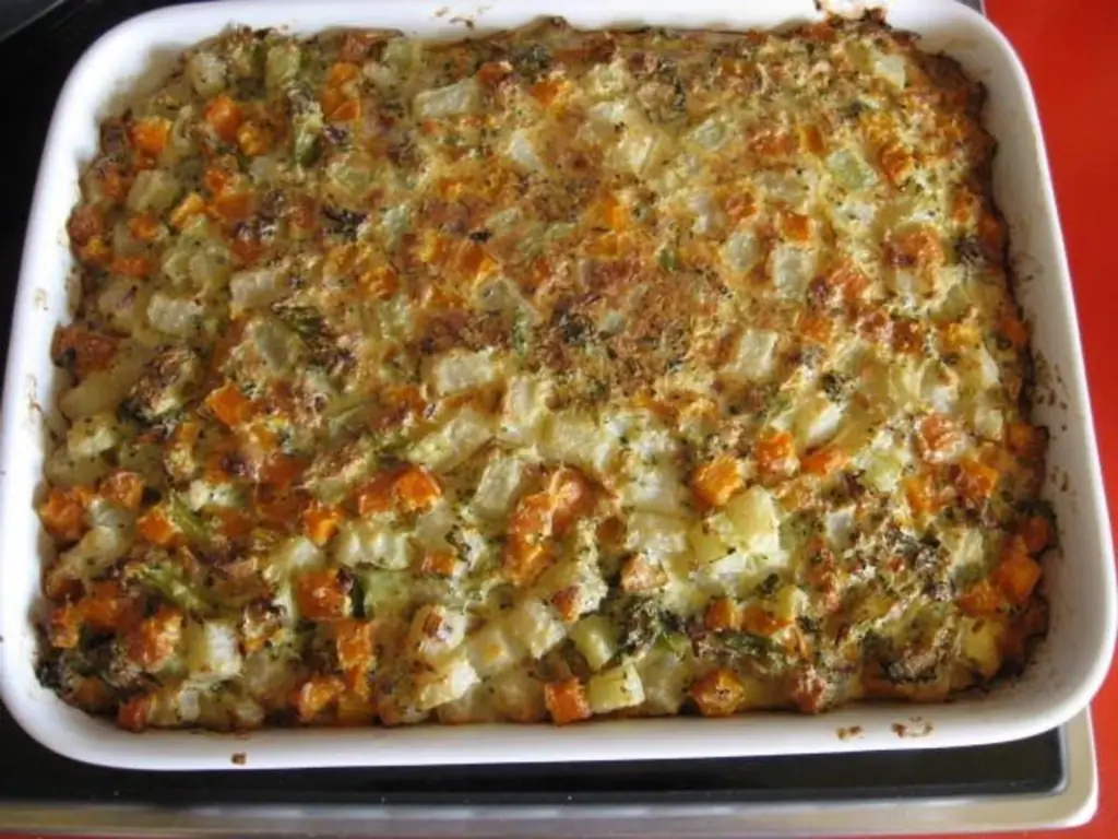 Овощная запеканка с козьим сливочным сыром