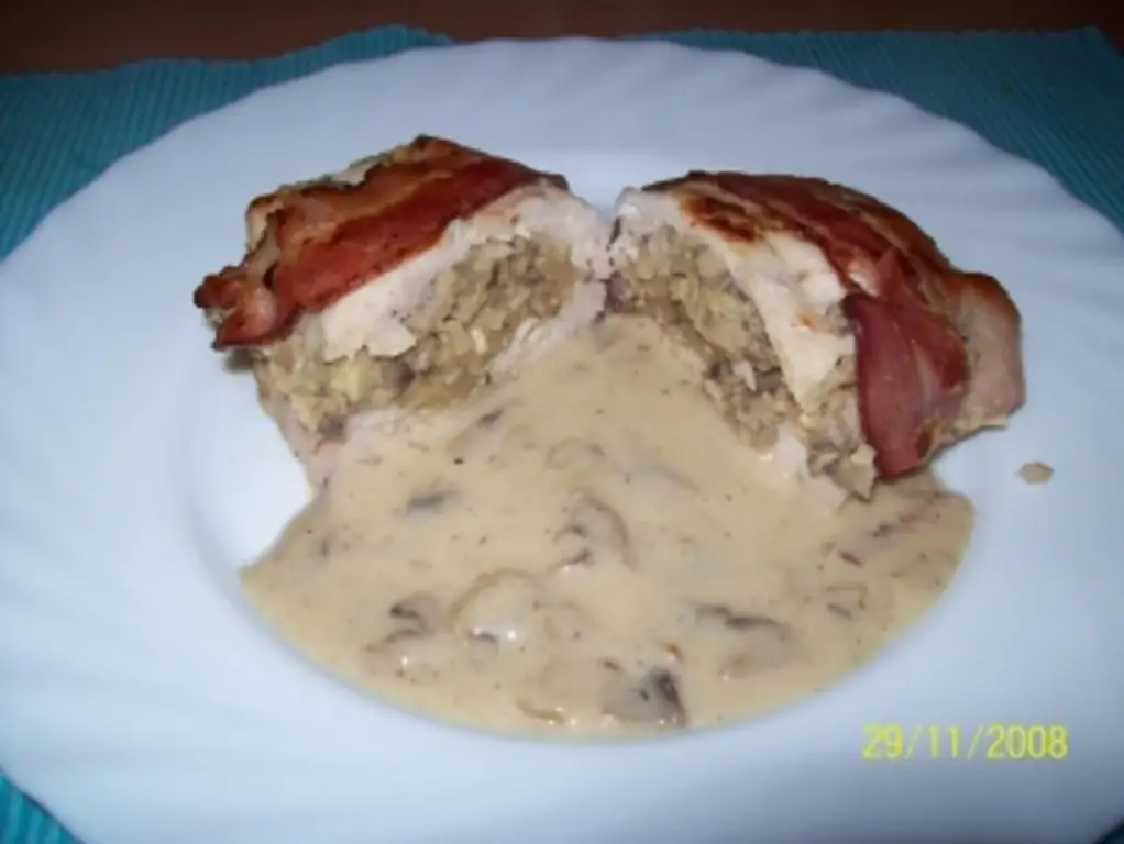 Куриная грудка, фаршированная грибами