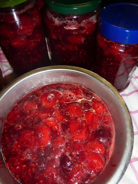 Десерт: Желе из красных фруктов