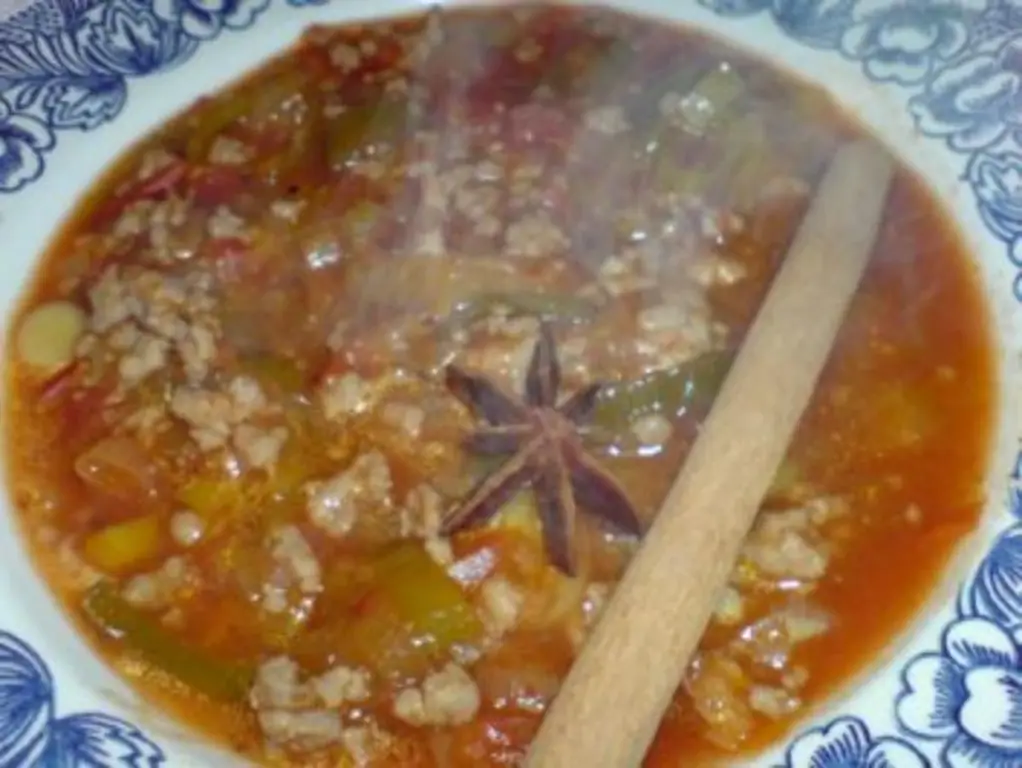 Экзотический суп из мясного фарша