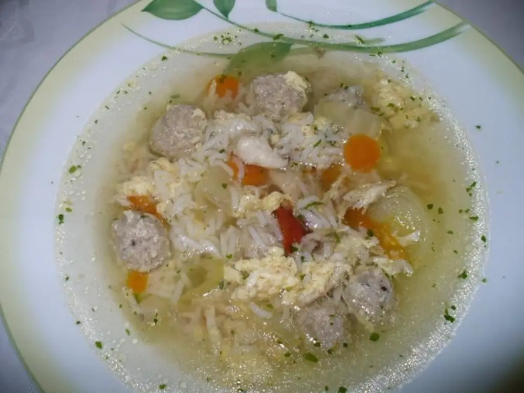 Прозрачный суп с рисом