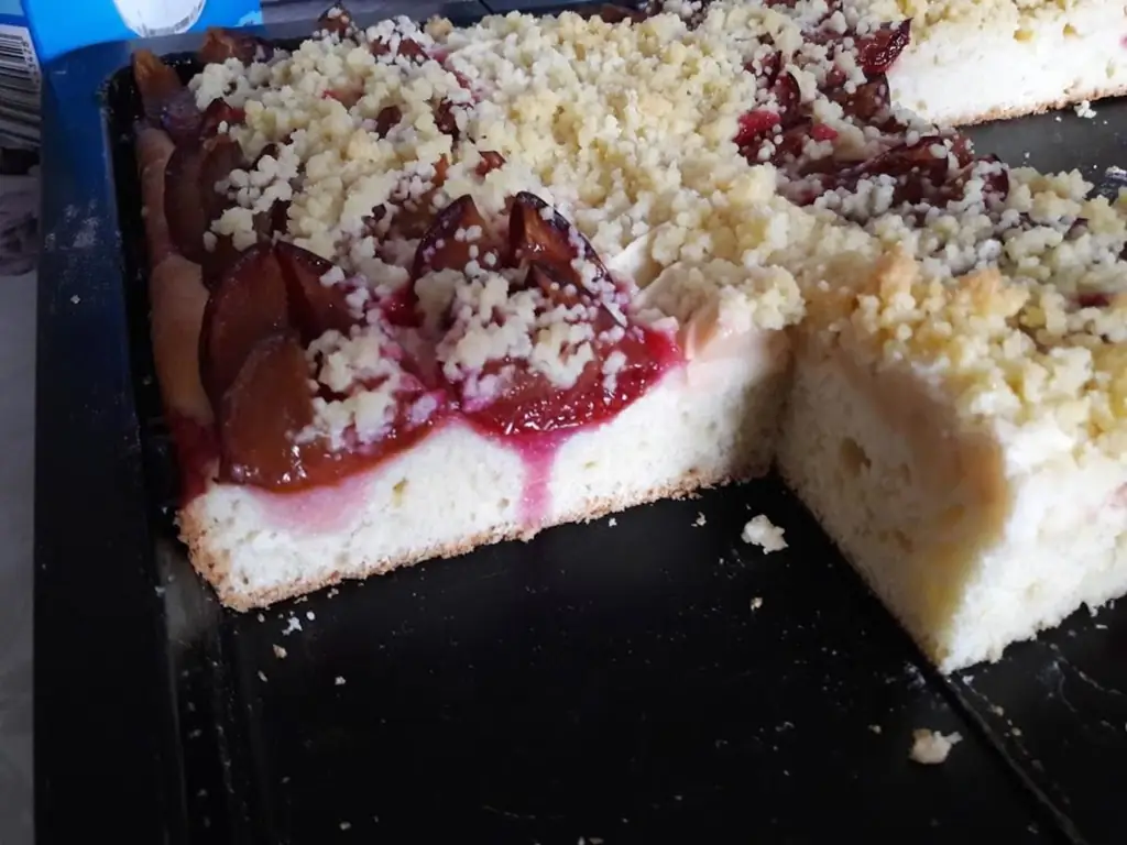 Лифкейк со сливами и яблоками