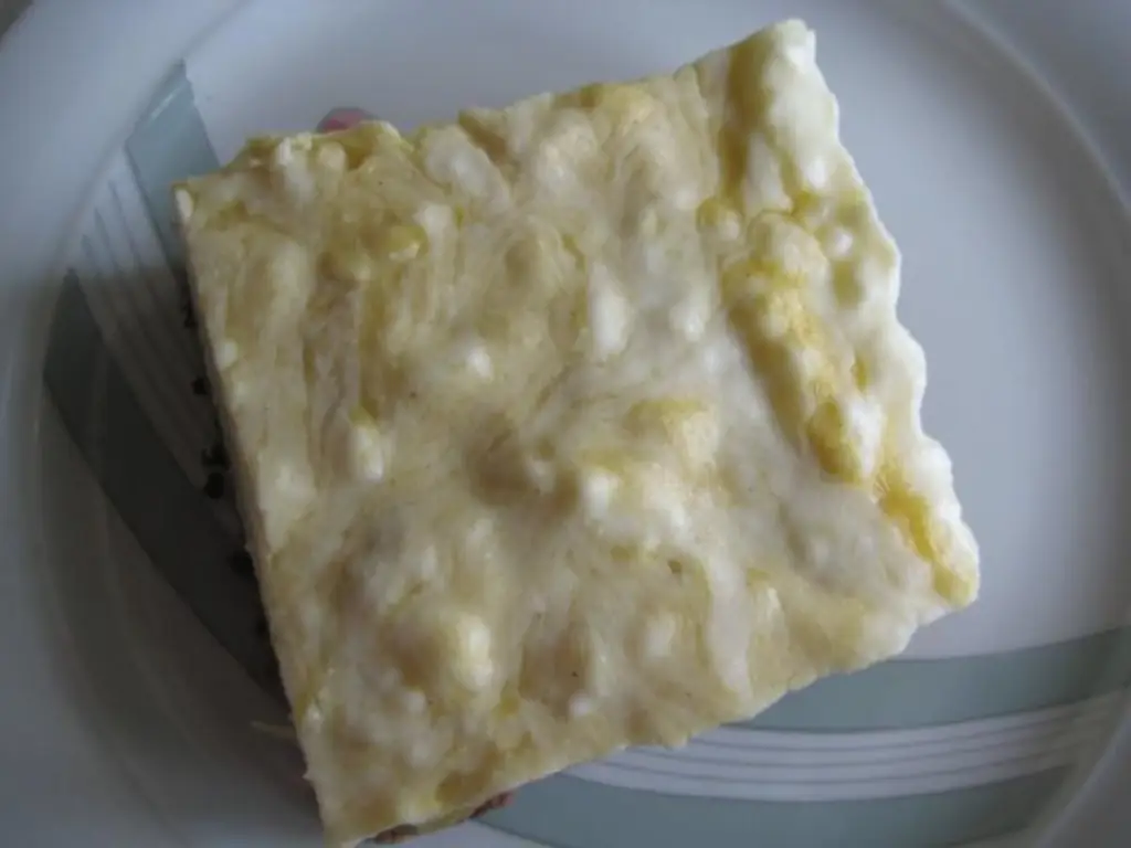 Ломтики йогурта с ревенем