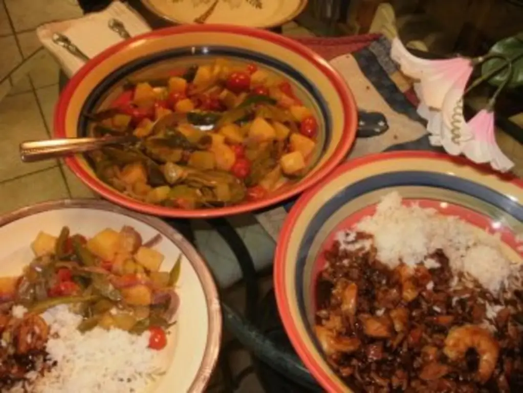 Креветки с курицей