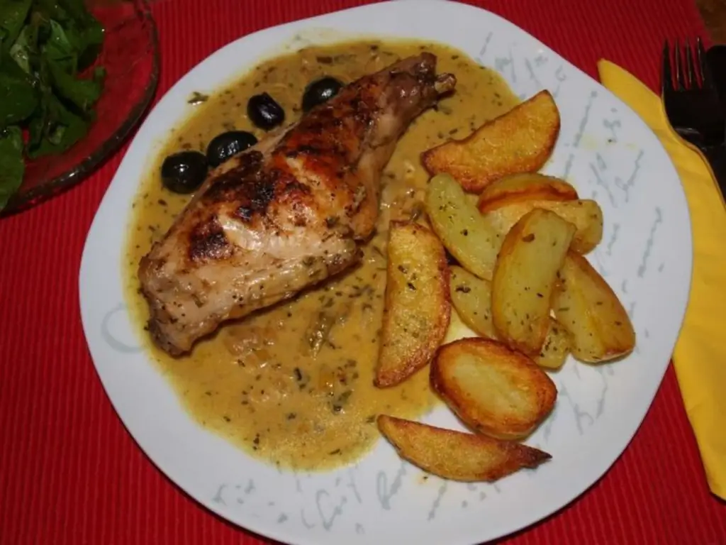 Ножки кролика с маслинами (Cosciotto di coniglio con Olive)