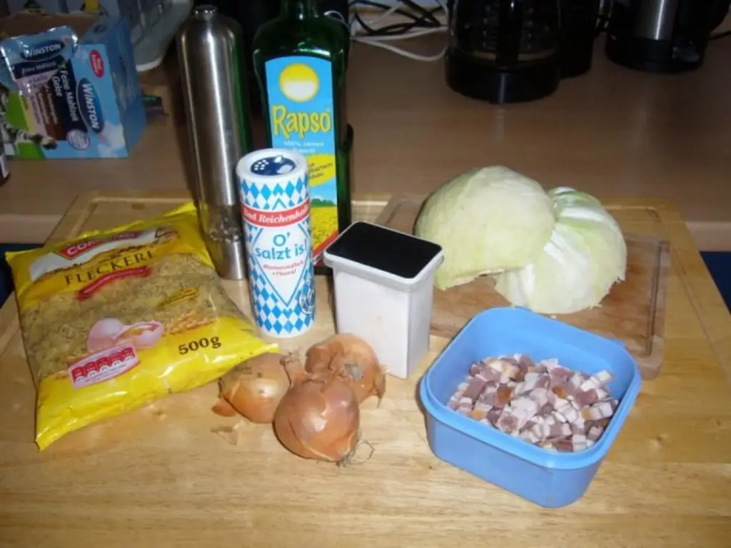 Krautfleckerl с полосками бекона