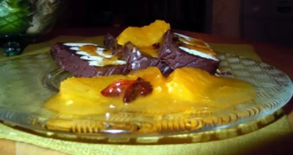 Marquise au chocolat с пряными апельсинами