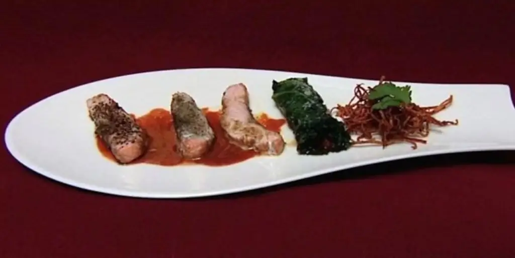 Тройной лосось с савойской капустой и жареной морковью (Аня Крузе)