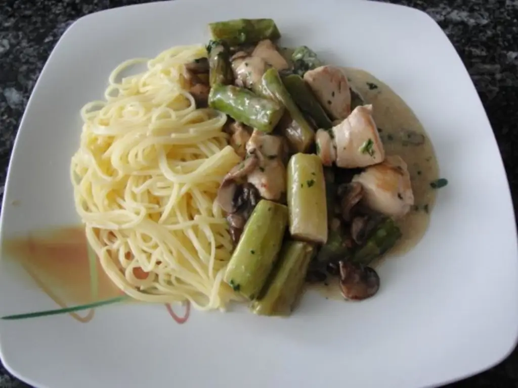 Куриная грудка со спаржей