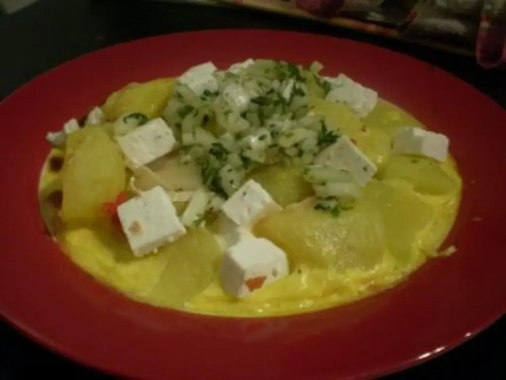 Картофель в панировке с козьим сыром