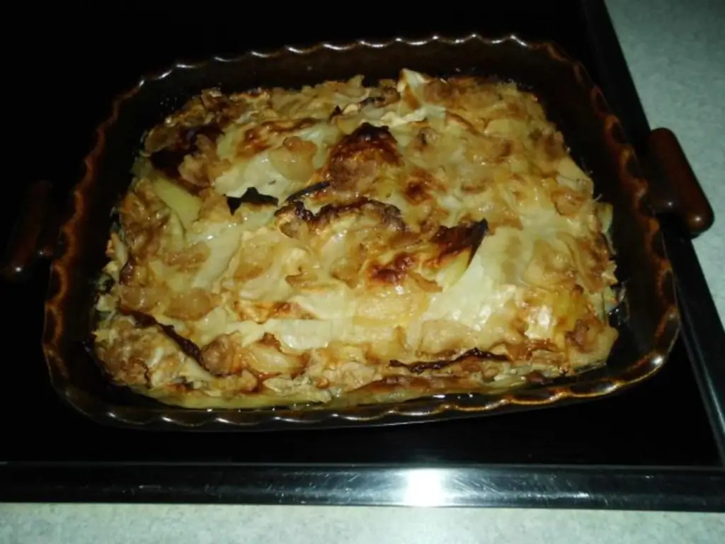 Запеканка: Фарш с капустой и беконом