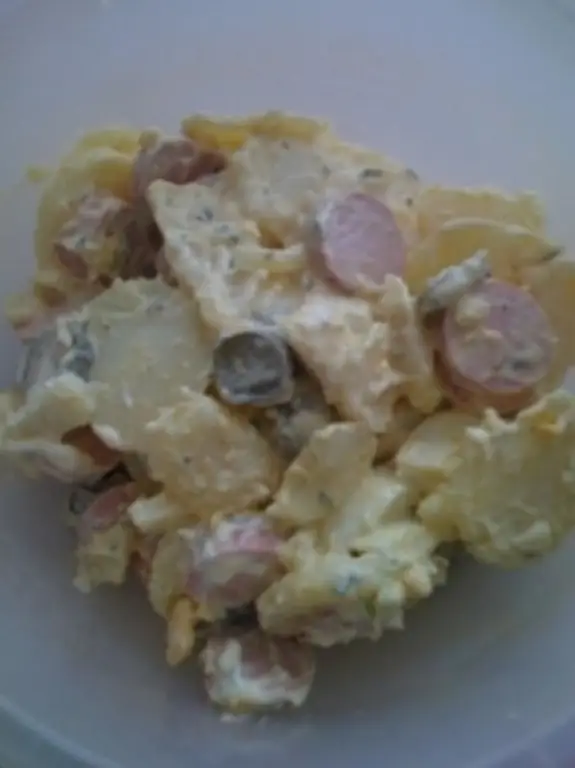 Картофельный салат Картофельный салат с колбасой и яйцами