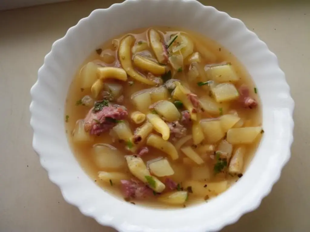 Рагу из восковой фасоли с Касселером