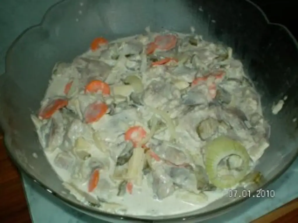 Селедочный салат с отварным картофелем