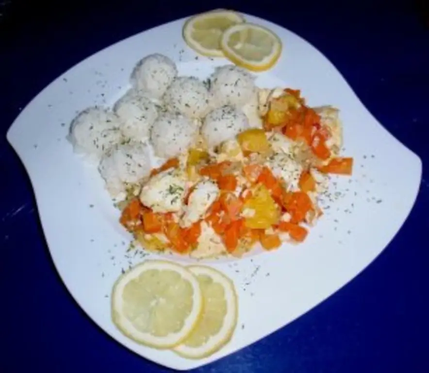 Филе трески в моркови